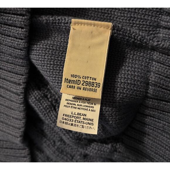 LL Bean Women's Medium Sweater Cable Knit 100% Cotton Pullover Crewneck - Picture 4 of 8